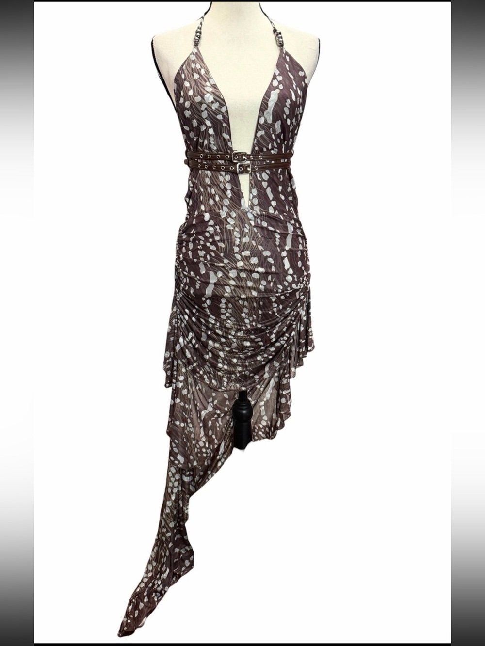 Generation Kiss Dolls Kill ‘MIRAGE BEATS’ Brown Polka Dot A Symmetrical Dress L